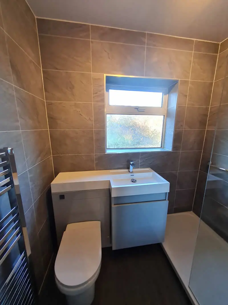 Bathroom with walk in shower in Sheffield 